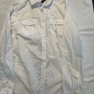 Talbots Crisp White Button-Up Blouse